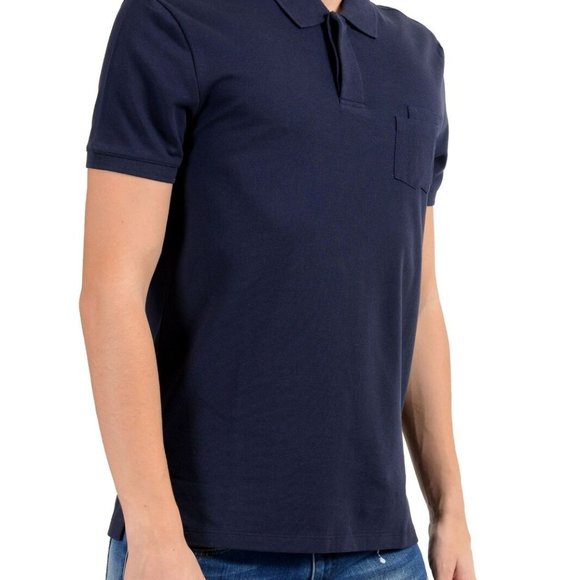 Versace Collection Shirts Versace Collection Mens Navy Pocket Polo